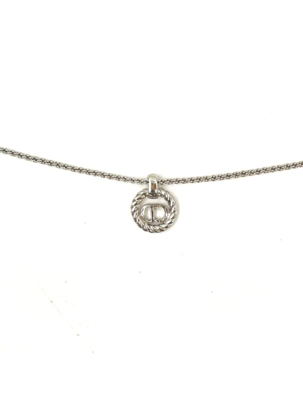 Dior Cdlogo Metal Silver Necklace - Picture 3 of 8